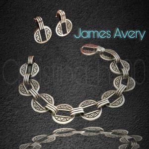 James Avery retired bracelet w/ bonus earrings, disk Mayan triangular ethnic